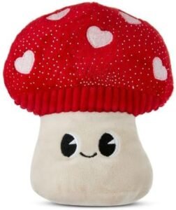 Valentine’s Day Mushroom Plush, Red & White, 6.5 inches