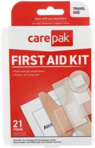 Travel First Aid Kit, 21 Count Essential Medical Supplies, CarePak