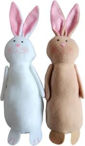 Easter Bunny Decorative Plushies, 14-Inch Assorted, Soft Plush Toy, Great for Home, Classroom, Party Decoration, or Easter Gift (Brown and White)