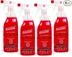 La’s Totally Awesome All-Purpose Cleaner Spray, Cherry Blossom, Plant-Based and Biodegradable Formula Perfect for Most Counters, Sinks, Appliances and More, 32 Fl Oz, (Pack of 4)