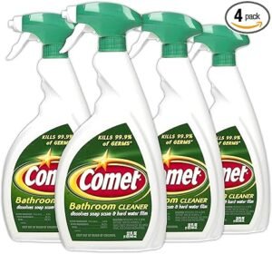 Comet Bathroom Cleaner Spray – Dissolves Saop Scum and Hard Water Film 32oz (4 Pack)Comet Bathroom Cleaner Spray – Dissolves Saop Scum and Hard Water Film 32oz (4 Pack)