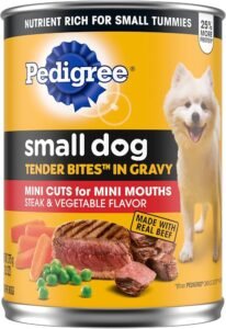 Pedigree Small Dog Tender Bites in Gravy, Steak & Vegetable Flavor Canned Wet Dog Food, (12) 13.2 oz. Cans